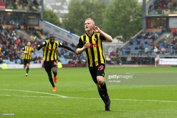 Will Hughes scored the third in Watford's 1-3 win at Burnley. Source | Getty Images.