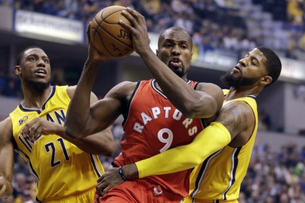 Serge Ibaka had a short year with the Raptors but signing a long-term deal is a good career move. Photo: Michael Conroy/Associated Press