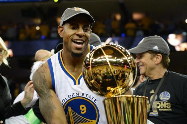 Andre Iguodala already has two rings with the Warriors, so why wouldn't he stay and win more? Photo: Andrew D. Bernstein/Getty Images