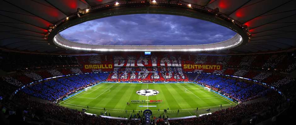 El impresionante tifo exhibido ante el Manchester City. / Foto: Atlético de Madrid oficial 