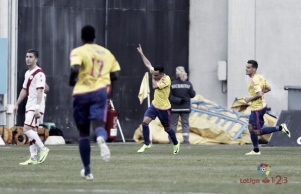 Álvaro García celebra su gol marcado al Rayo la semana pasada / Foto: Página oficial LaLiga