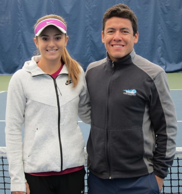 Catherine Bellis and Anibal Aranda pose at the Broadway Tennis Center during the 2016 off-season. | Photo: Paul Bauman