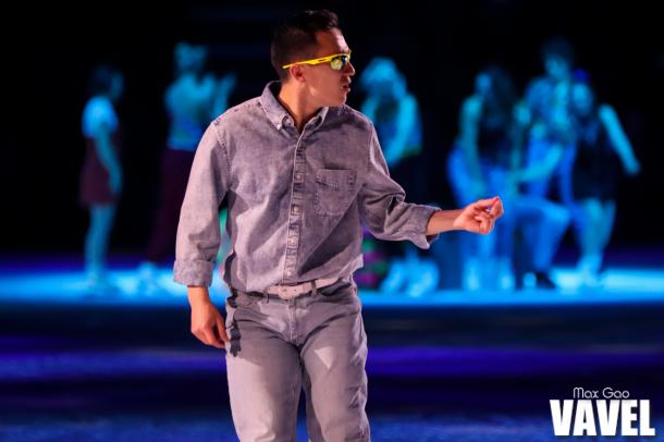 Patrick Chan skating during one of the group numbers at the Stars on Ice show in Toronto on May 3, 2019.