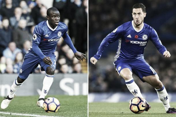 Kanté y Hazard son los dos nominados del Chelsea | Foto: Chelsea TW