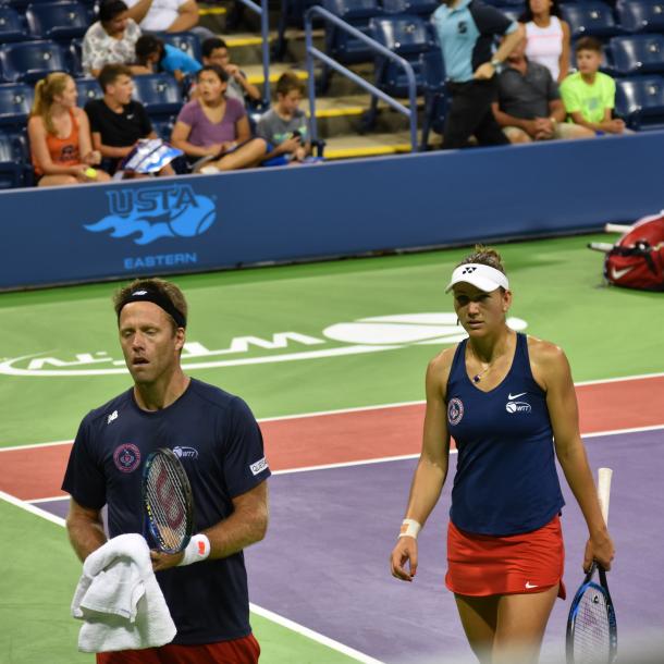 Lindstedt (l.) and Melichar (r.) in mixed doubles action for the Kastles/Photo: John Lupo/VAVEL UK