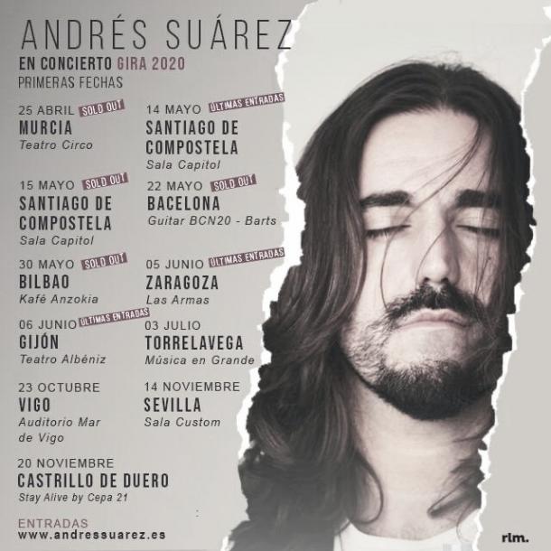 Cartel conciertos Andrés Suárez || foto: Andrés Suárez Twitter 