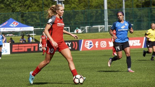 Allie Long looks to score her 30th NWSL goal | Source: Portland Thorns