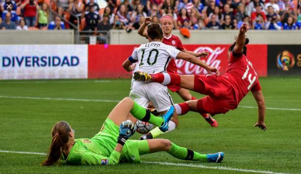 Both teams in play at the 2016 Olympic Qualifying Final | Source: Final Third Soccer - Michelle Morrison