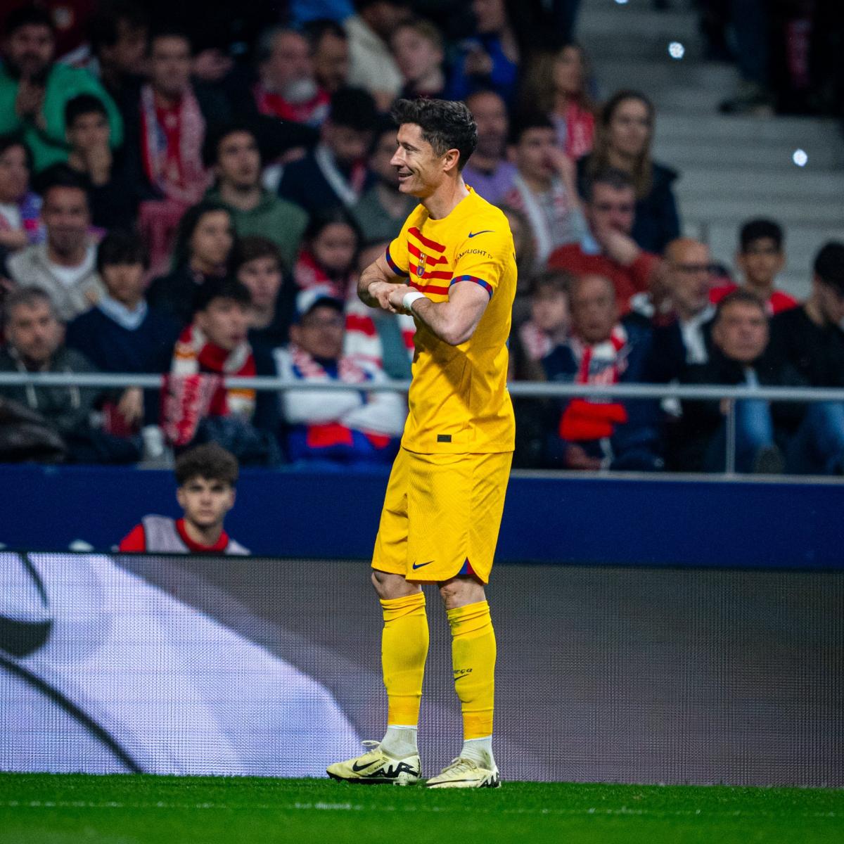 Lewandowski celebrando el 0-2. Fuente: Barça en ‘X’