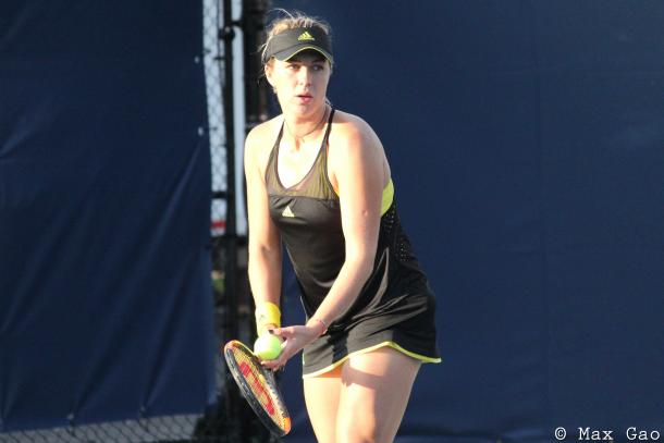 Anastasia Pavlyuchenkova prepares to hit a serve during her first-round doubles match with Kristina Mladenovic at the 2017 Rogers Cup presented by National Bank. | Photo: Max Gao