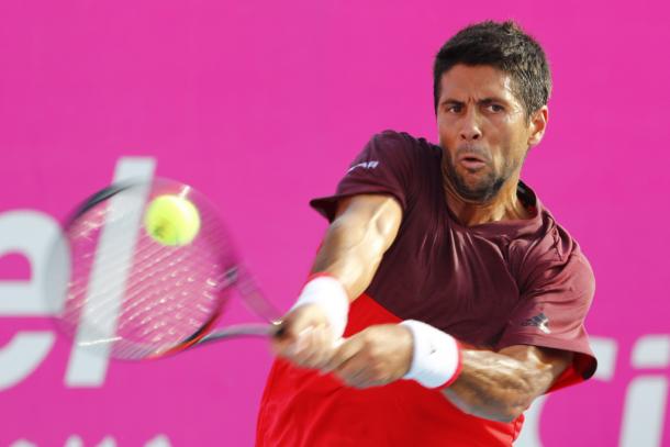 Fernando Verdasco in action during day one of Los Cabos Open. Photo: Mextenis