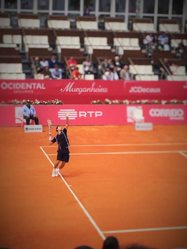 Edouard Roger-Vasselin before retiring from his Qualifying Draw first round match