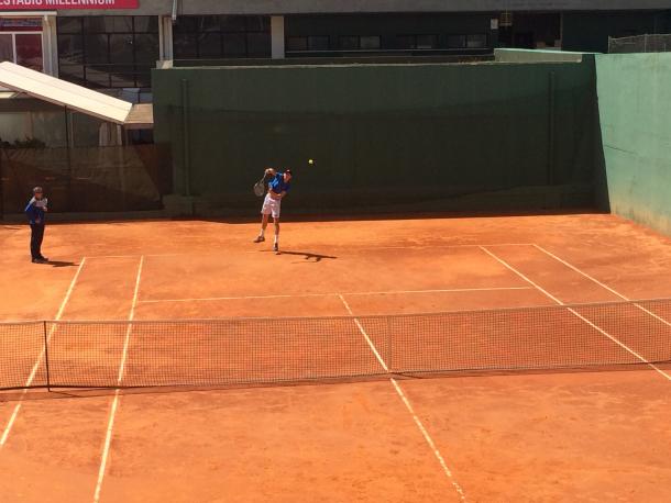 Kevin Anderson practicing at the Millennium Estoril Open 2017 (Photo by Pedro Cunha / VAVEL USA)