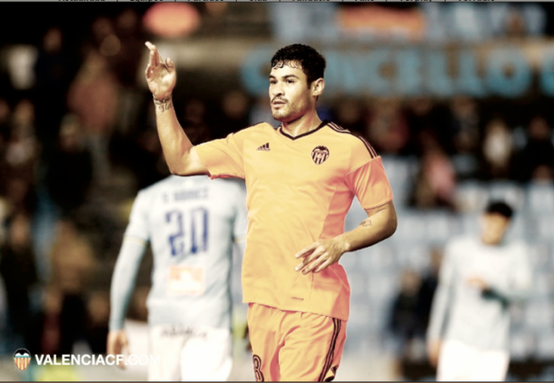 Vinicius Araujo, en el partido de copa ante el Celta de Vigo | Foto: Valencia CF