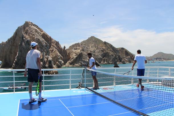 Sam Querrey (L), Feliciano Lopez and Bernard Tomic (R) look at the view. Photo: VAVEL USA