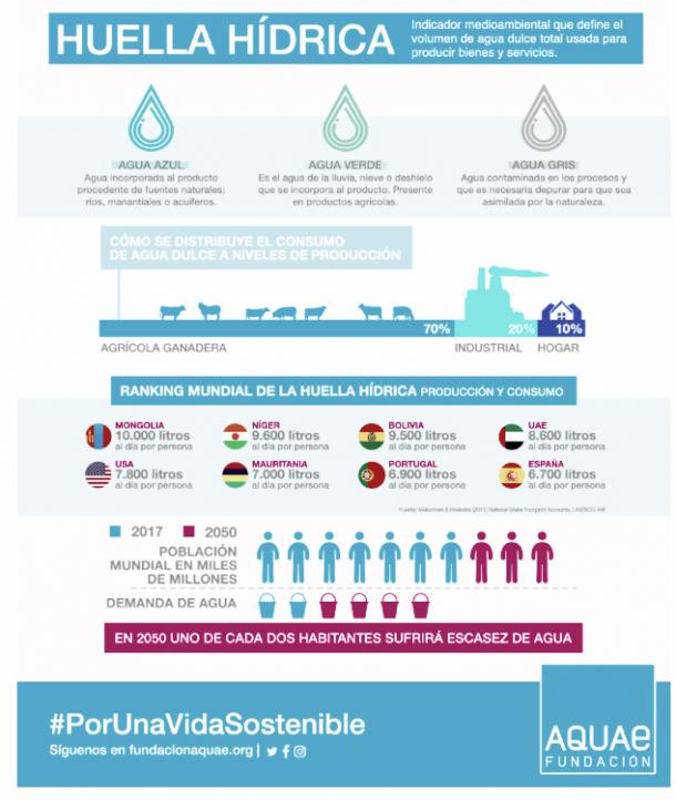 Infografía sobre los efectos de la huella hídrica / Foto: Fundación AQUAE