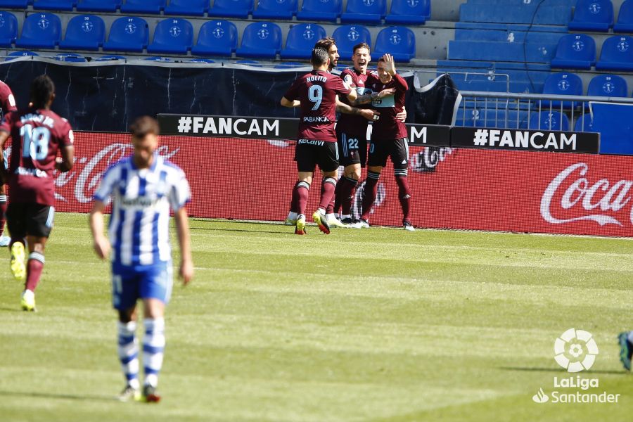 Los jugadores del RC Celta celebran el 0-2 de Aspas | Imagen: LaLiga