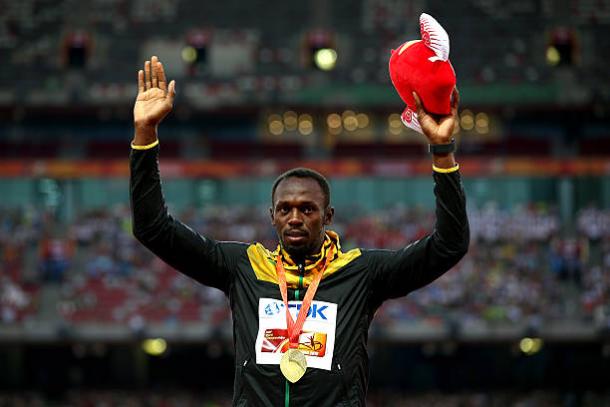 Usain Bolt after winning the world title in 2015 (Getty/Michael Steele)