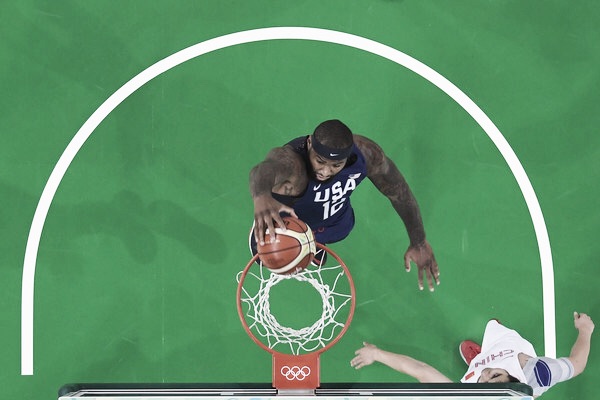 DeMarcus Cousins scoring one of many easy baskets. Photo: Pool Mark Ralston/Getty Images South America