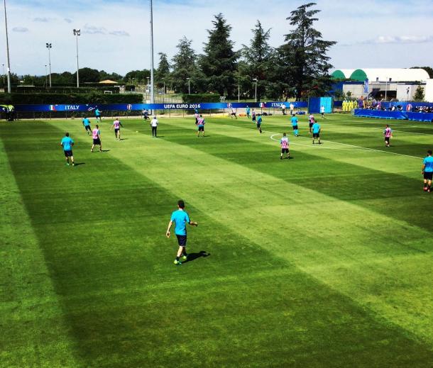 L'Italia nel primo allenamento a Montpellier, twitter @Vivo_Azzurro