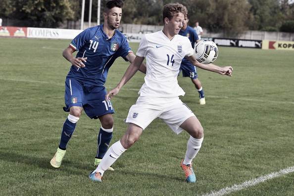 Dowell in action for England U18 against Italy U18. | Image: FA