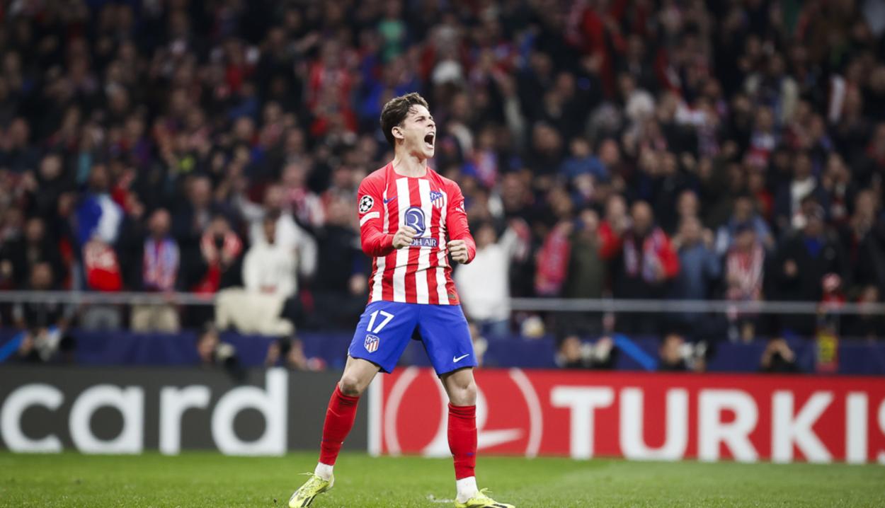 Rodrigo Riquelme tras marcar el penalti. | Foto: Atlético de Madrid.