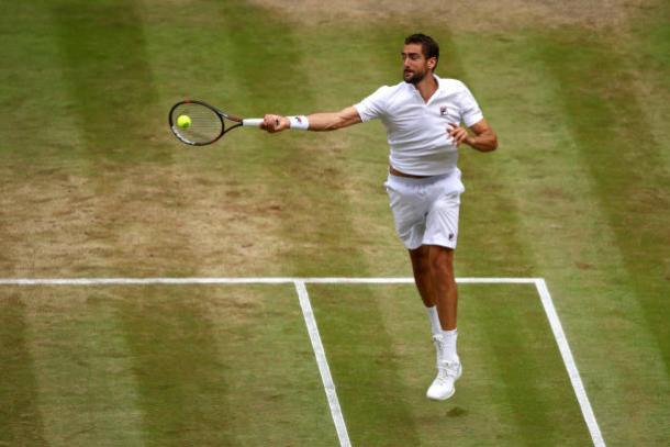 Marin Cilic in action during his semifinal win over Sam Querrey (Getty/Julian Finney)