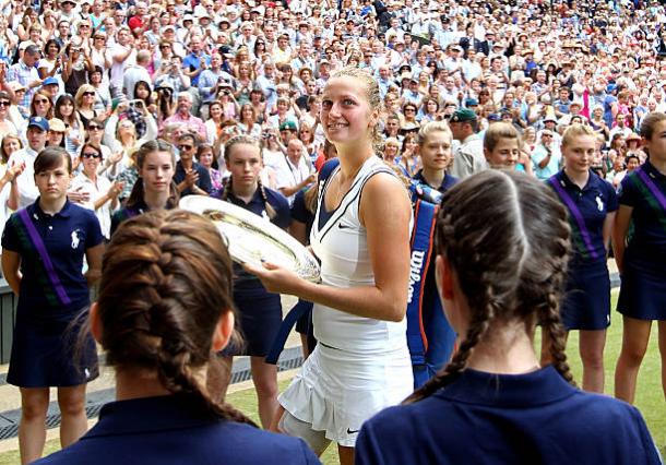 Petra Kvitova after winning her first Wimbledon title in 2011 (Getty/Julian Finney)