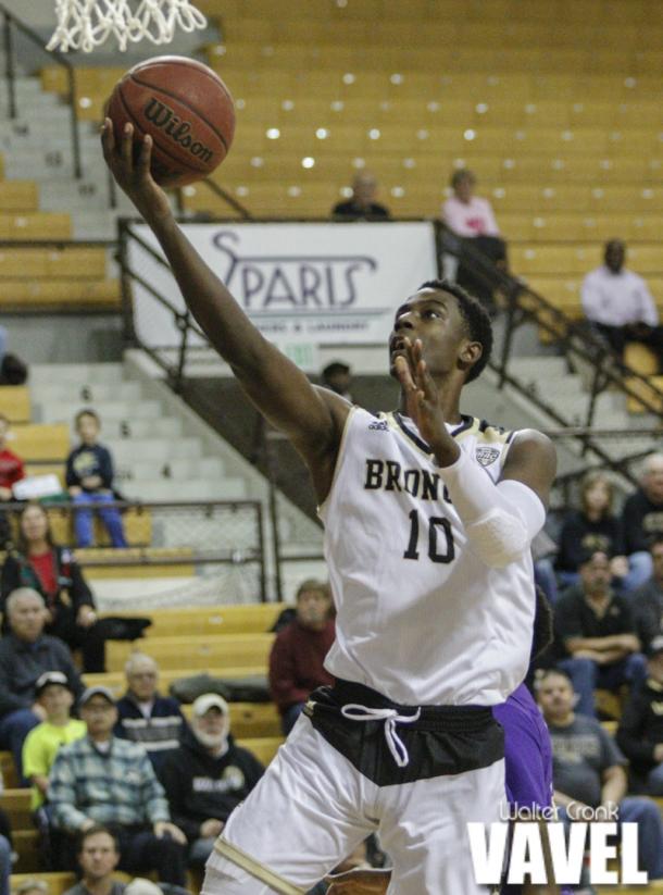 Thomas Wilder (10) of Western Michigan go's in for the easy lay up.