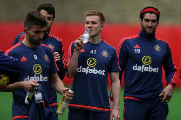 Duncan Watmore (centre) in training | photo: Chronicle Live