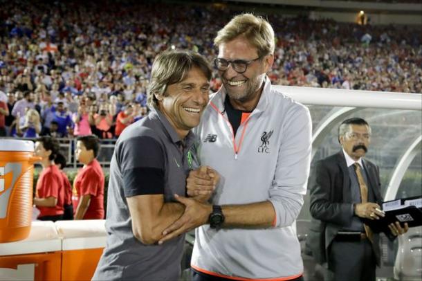 Antonio Conte e Jurgen Klopp. | Fonte immagine: Liverpool Echo