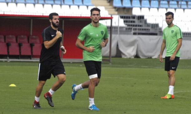 Juan Fernández en un entrenamiento de esta semana | Fuente: UD Almería