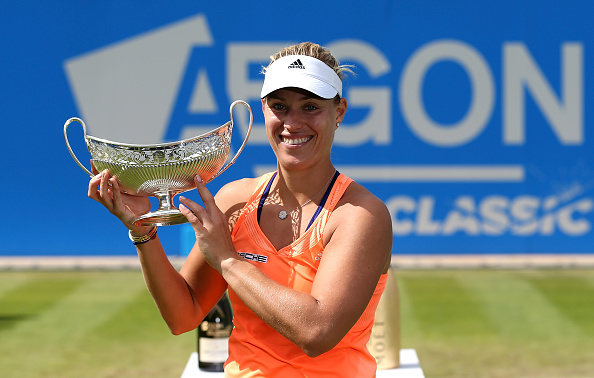 Kerber with the title last year (Getty/Jan Kruger)