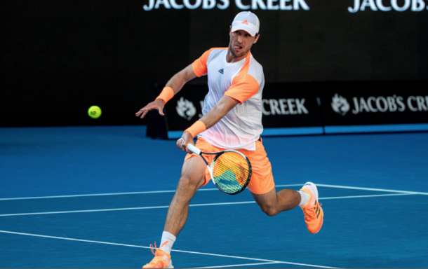 Zverev rushes the net after his serve, one of 119 points the German served-and-volleyed. Credit: Jason Heidrich/Icon Sportswire via Getty Images