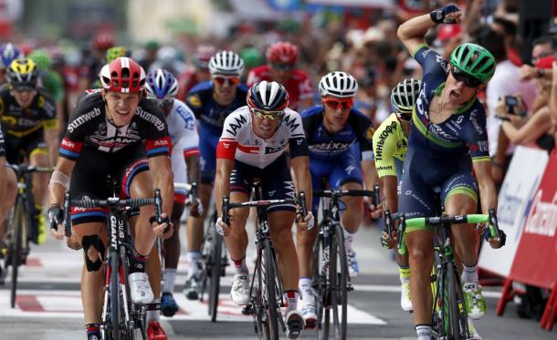 Cort Nielsen logró su segunda etapa de La Vuelta en Madrid. | Foto: Javier Lizón