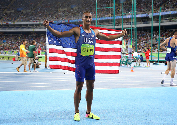 Ashton Eaton celebrates after his Rio 2016 gold medal (Getty/Jean Catuffe)