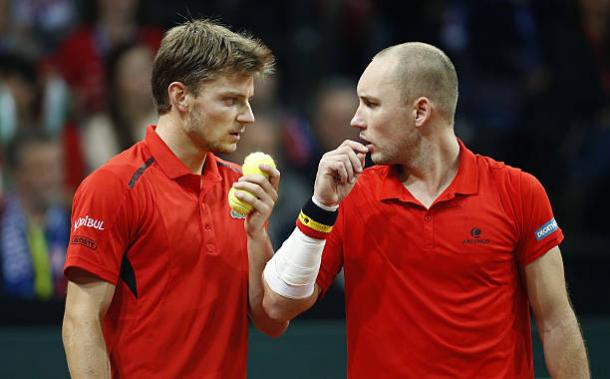 David Goffin and Steve Darcis in action during the 2015 Davis Cup final versus Great Britain (Getty/Jean Catuffe)