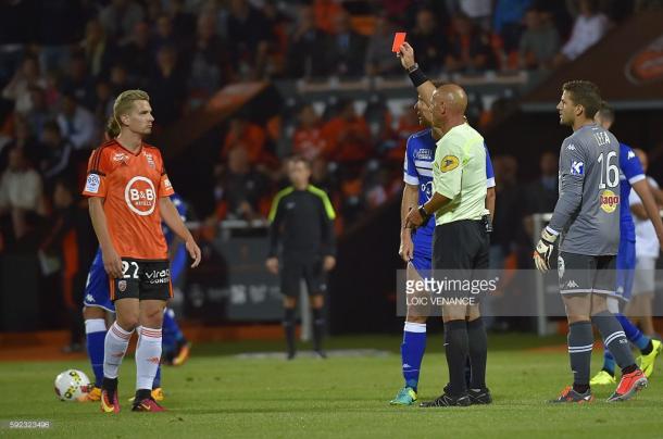 Jeannot gets a red card and a subsequent 10-match ban. Source - Getty.