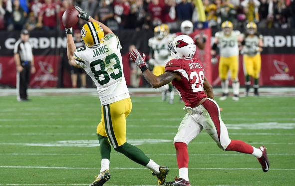 Jeff Janis (left) caught two touchdowns in the NFC Divisional Playoff game during the 2015 NFL Playoffs - Norm Hall - Getty Images