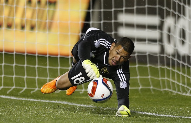 Real Salt Lake goalkeeper Nick Rimando makes a diving save. | Photo: Jeff Swinger, USA TODAY Sports