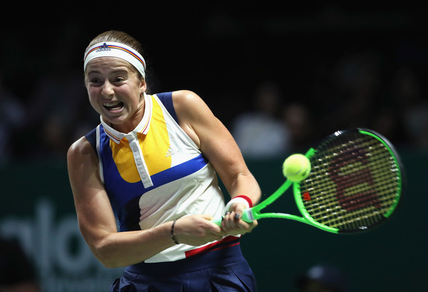 Jelena Ostapenko in action against Karolina Pliskova | Photo: Julian Finney/Getty Images AsiaPac