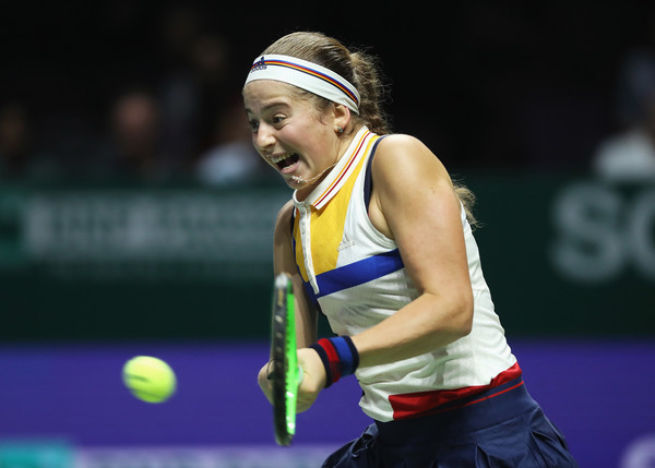Jelena Ostapenko fought hard today, but she just fell short of the win as she is on the brink of elimination on her debut in Singapore | Photo: Matthew Stockman/Getty Images AsiaPac 