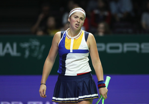 Jelena Ostapenko's emotions overwhelmed her today | Photo: Matthew Stockman/Getty Images AsiaPac