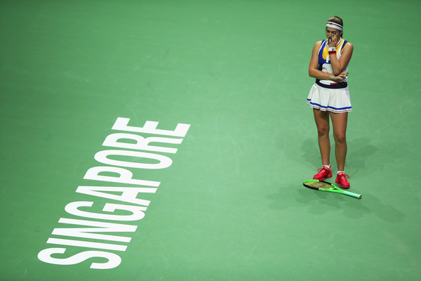 A debut at the WTA Finals in Singapore ensued for Jelena Ostapenko | Photo: Matthew Stockman/Getty Images AsiaPac