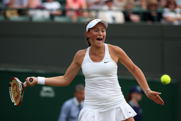 Jelena Ostapenko during the 2014 Wimbledon Junior Championships. Photo: Jan Kruger/Getty Images 