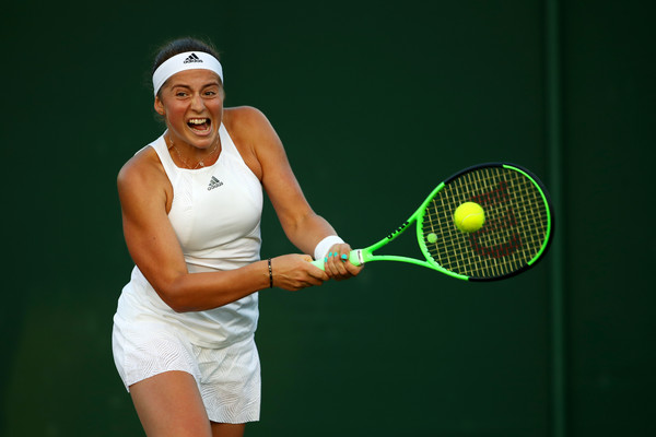 Jelena Ostapenko hits a backhand during the match | Photo: Julian Finney/Getty Images Europe