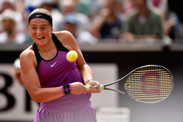 Jelena Ostapenko in action in Rome. Photo: Dennis Grombkowski/Getty Images