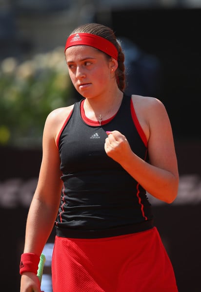 Jelena Ostapenko overcome some early inconsistency and three double-faults to hold serve in the opening game | Photo: Julian Finney/Getty Images Europe