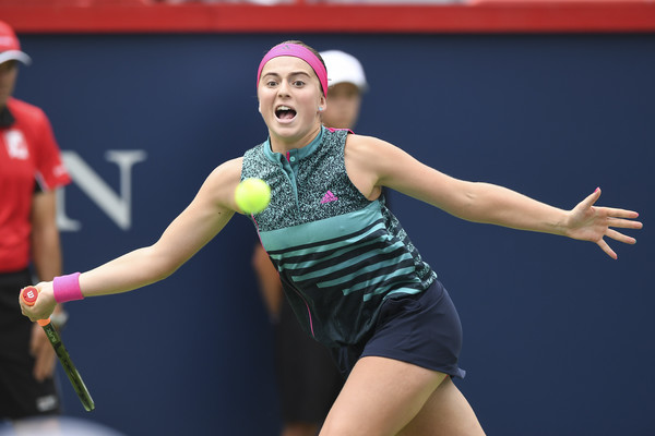 Jelena Ostapenko rebounded well to take the opening set 7-6 despite trailing 0-3 initially | Photo: Minas Panagiotakis/Getty Images North America