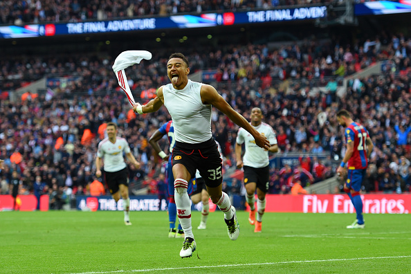 Lingard celebrates his Cup-winning strike | Photo: Shaun Botterill/Getty Images